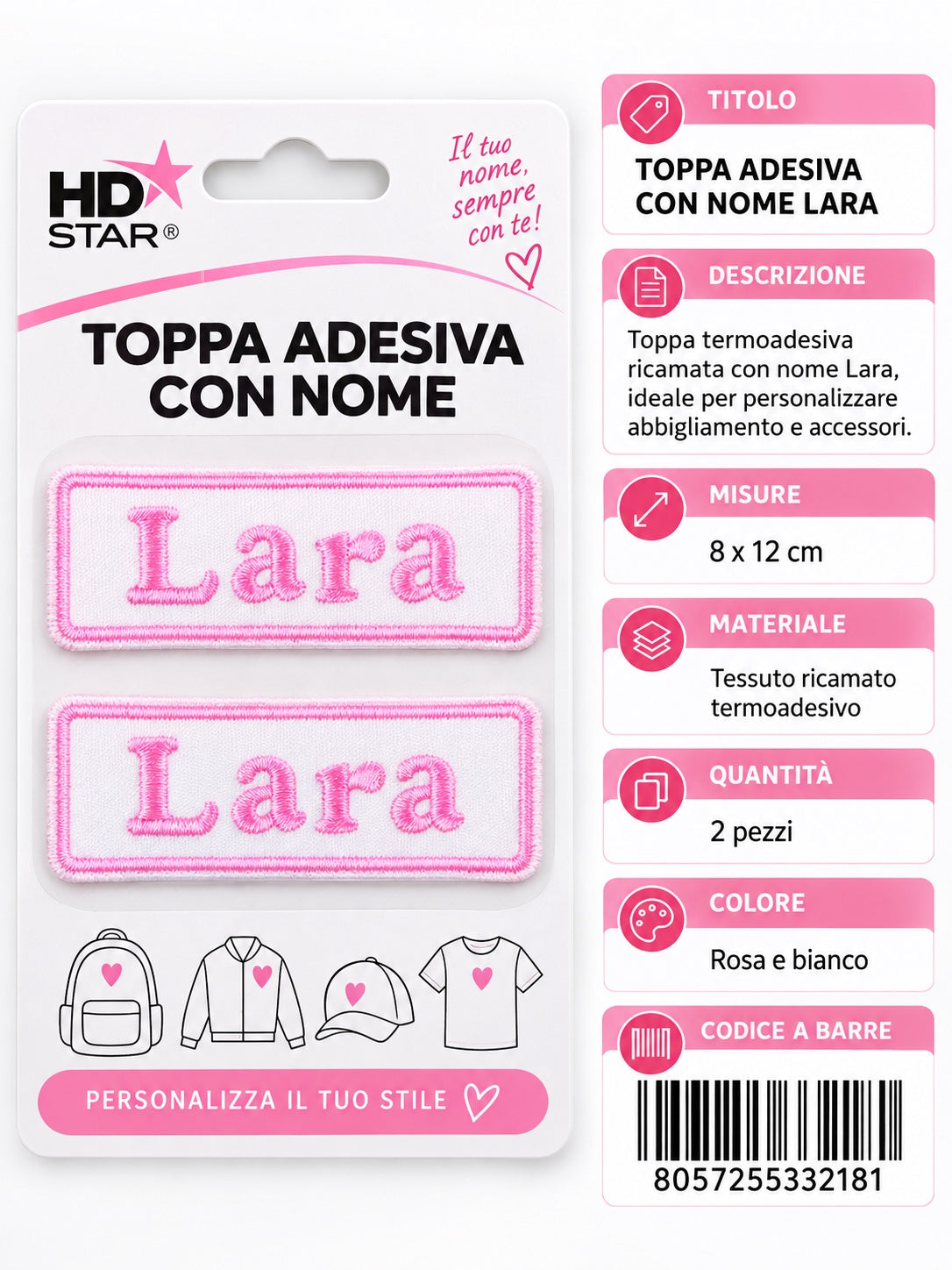 33218 Toppa Adesiva Lara 2Pz 1/12 Ct 960
