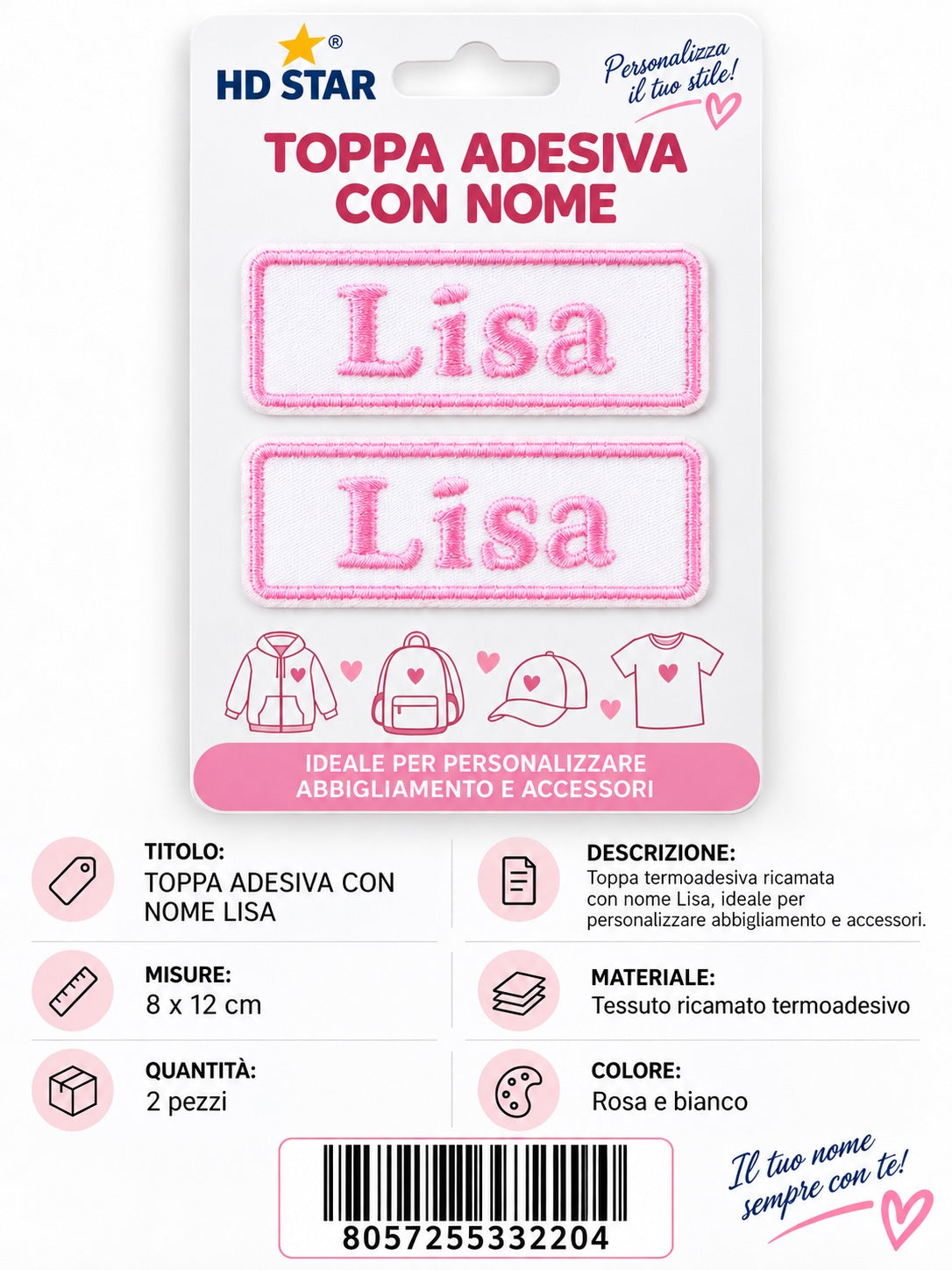 33220 Toppa Adesiva Lisa 2Pz 1/12 Ct 960