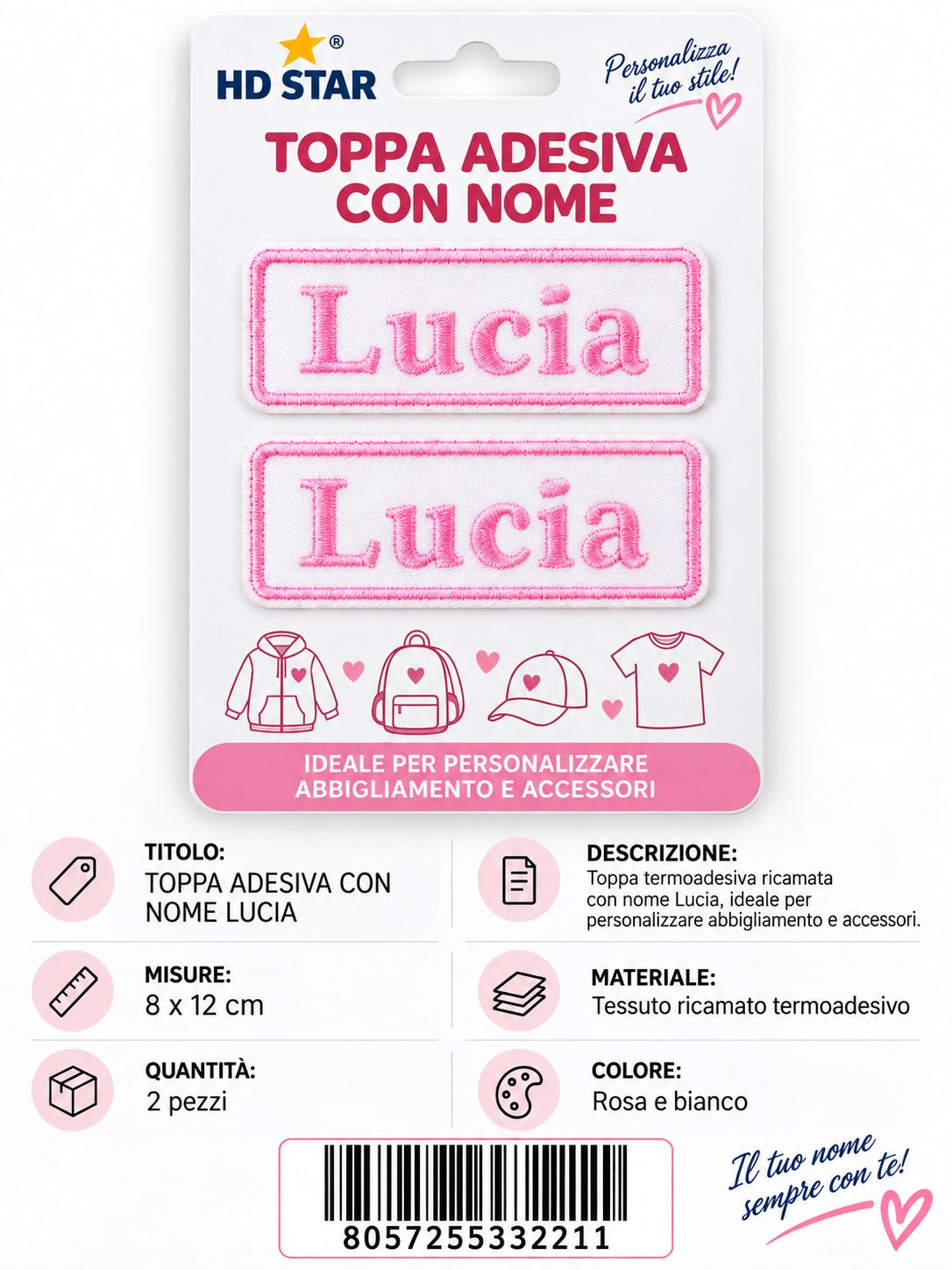 33221 Toppa Adesiva Lucia 2Pz 1/12 Ct 960