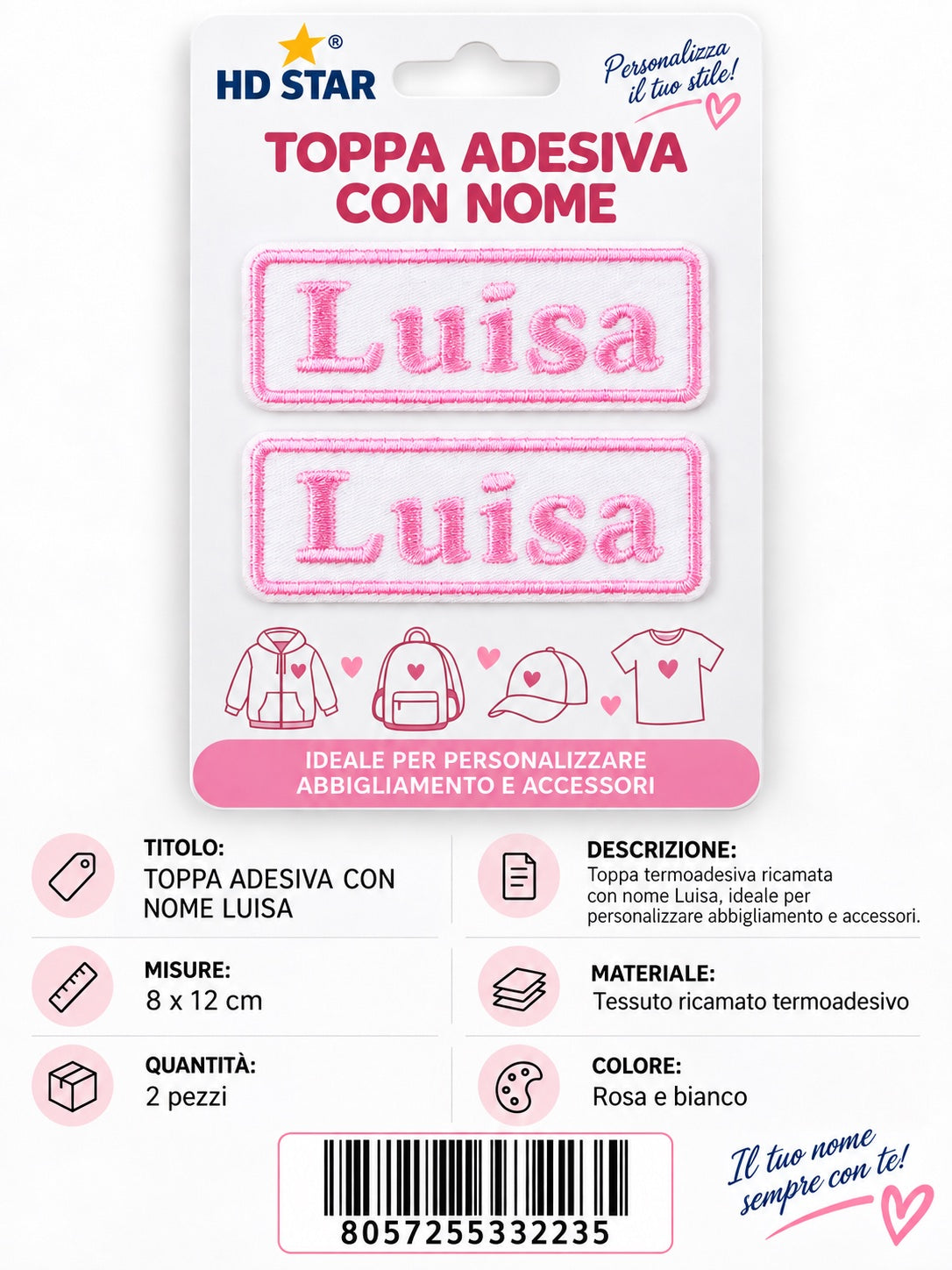 33223 Toppa Adesiva Luisa 2Pz 1/12 Ct 960