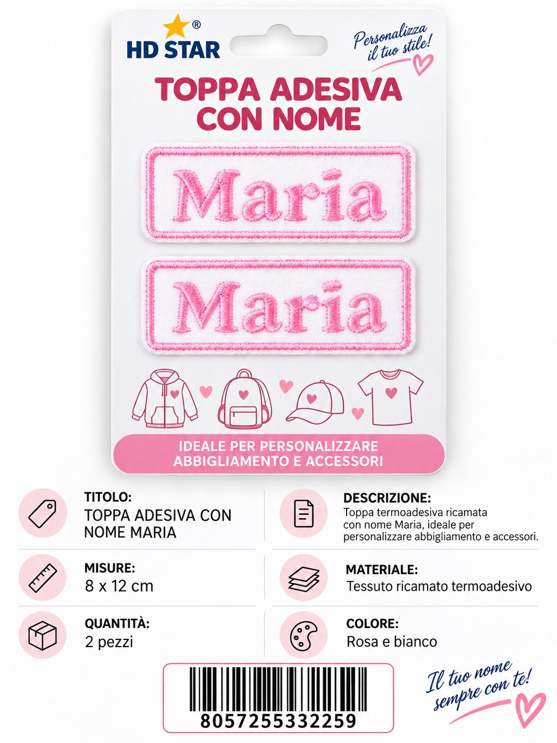 33225 Toppa Adesiva Maria 2Pz 1/12 Ct 960