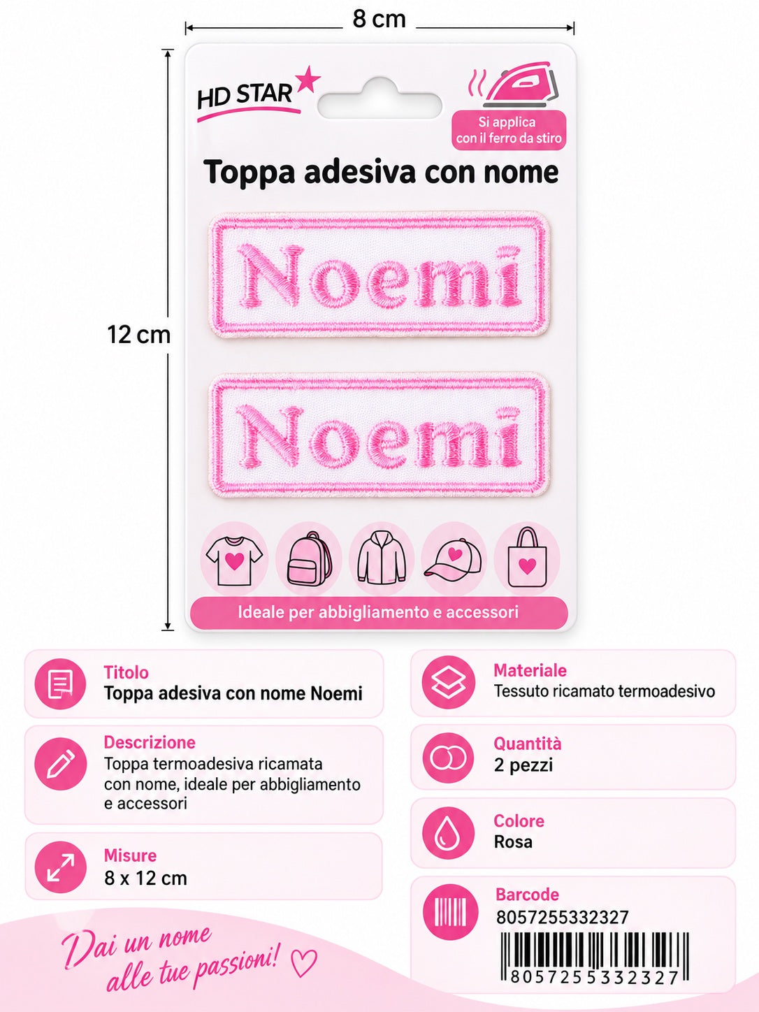 33232 Toppa Adesiva Noemi 2Pz 1/12 Ct 960
