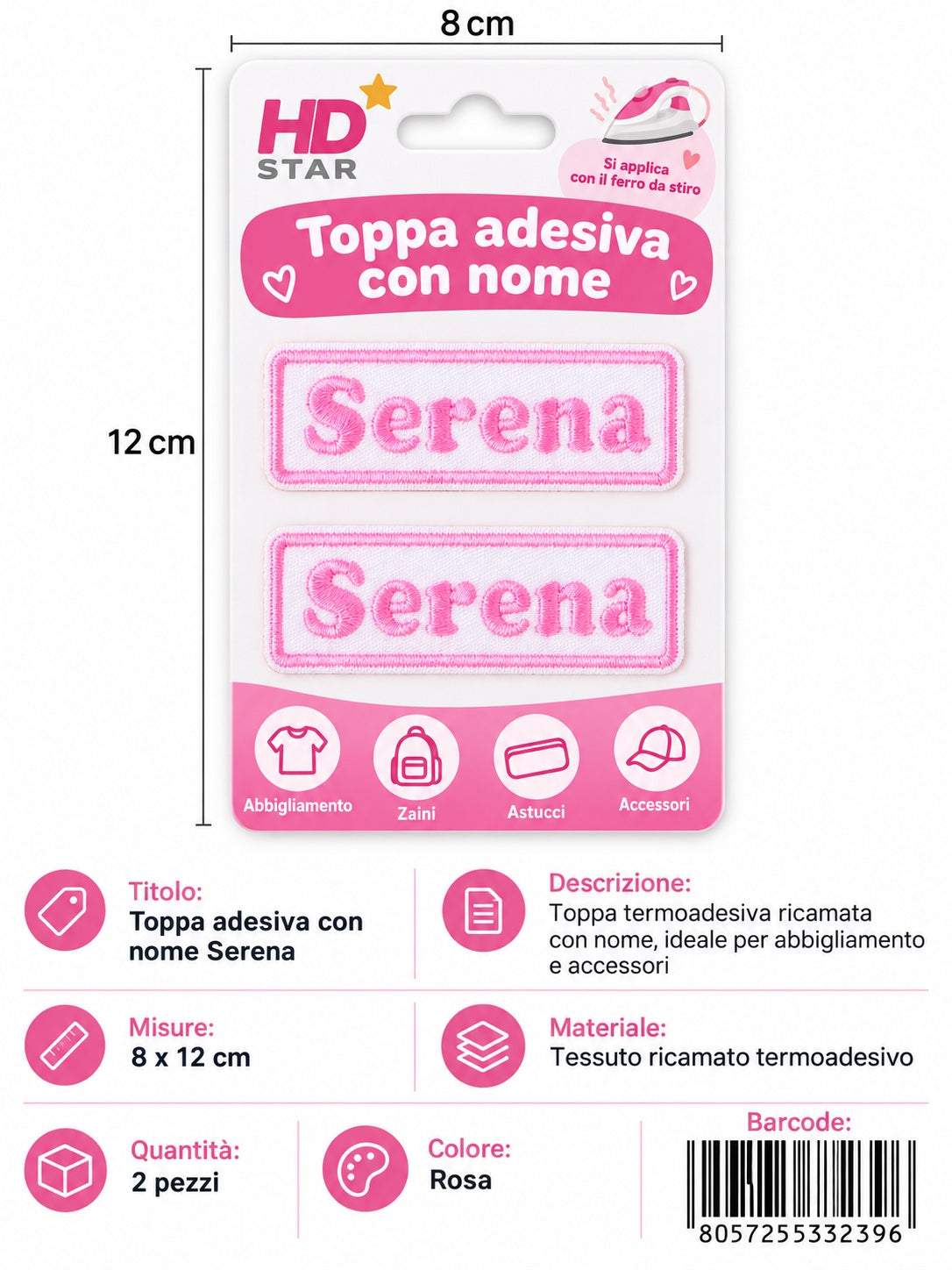 33239 Toppa Adesiva Serena 2Pz 1/12 Ct 960