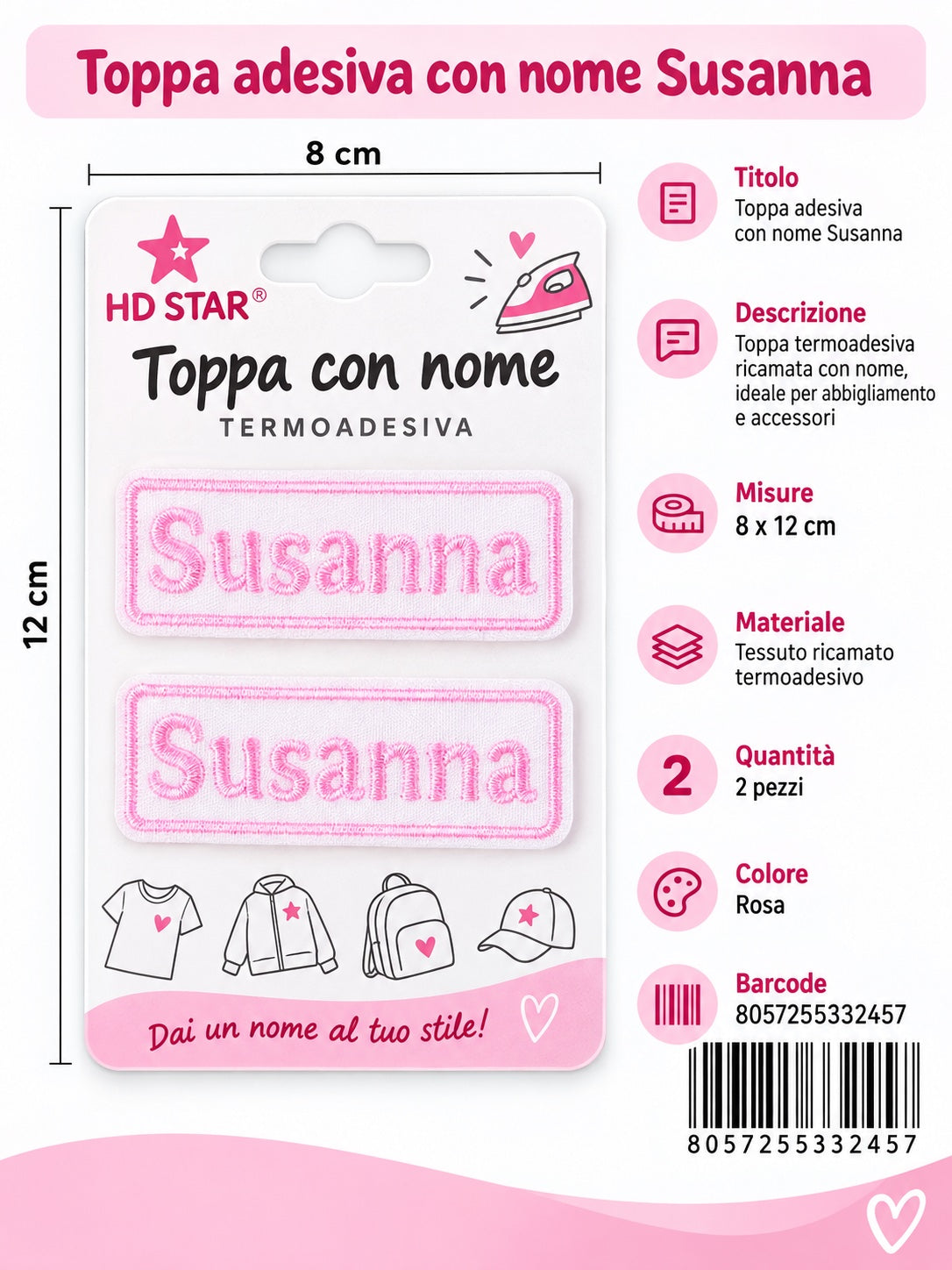 33245 Toppa Adesiva Susanna 2Pz 1/12 Ct 960