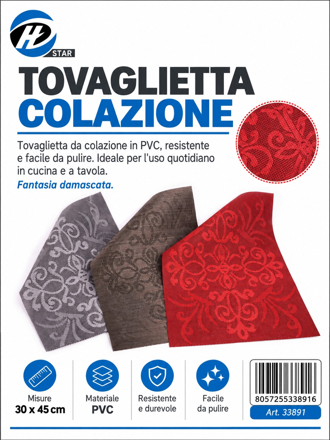 33891 Tovaglietta Colazione Pvc 30*45Cm Ct144