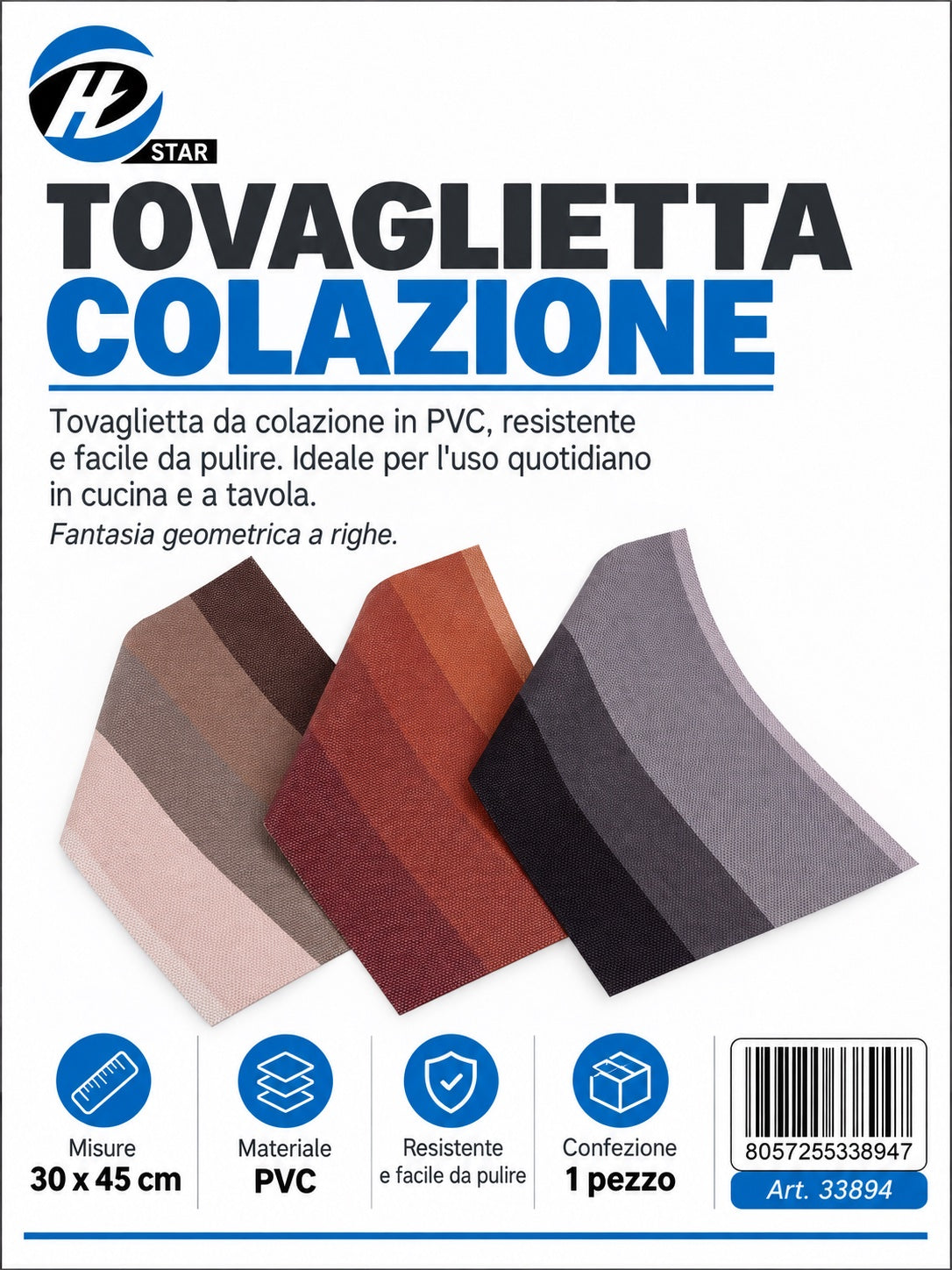 33894 Tovaglietta Colazione Pvc 30*45Cm Ct144