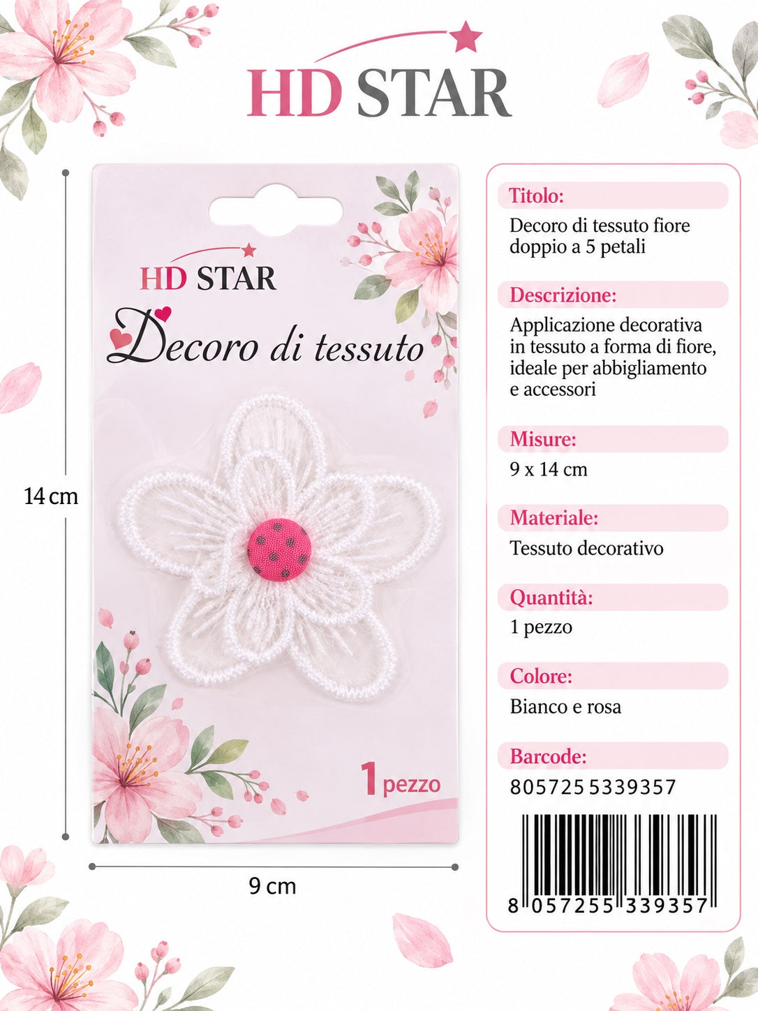 33935 Decoro Di Tessuto 1Pz