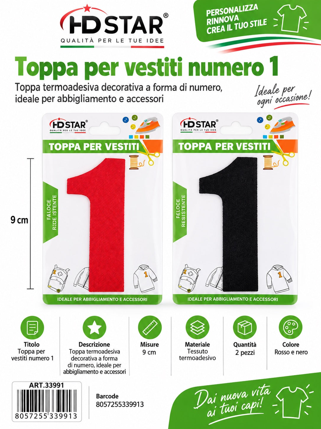 33991 Toppa Per Vestiti 1 Ct 1200