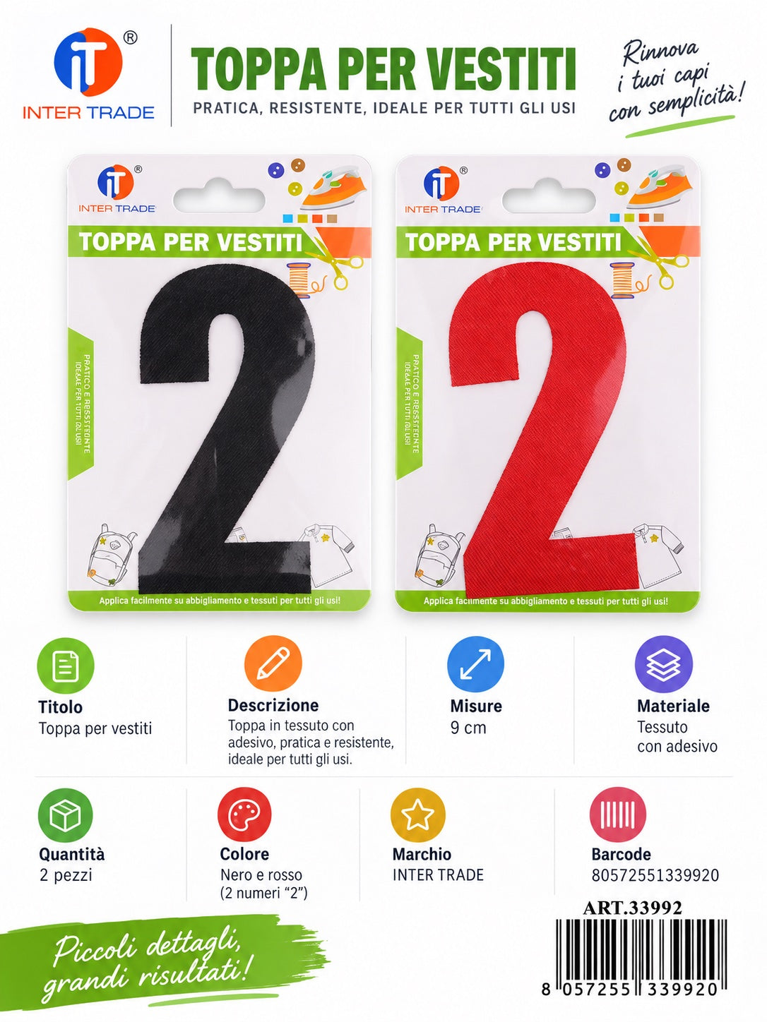 33992 Toppa Per Vestiti 2 Ct 1200