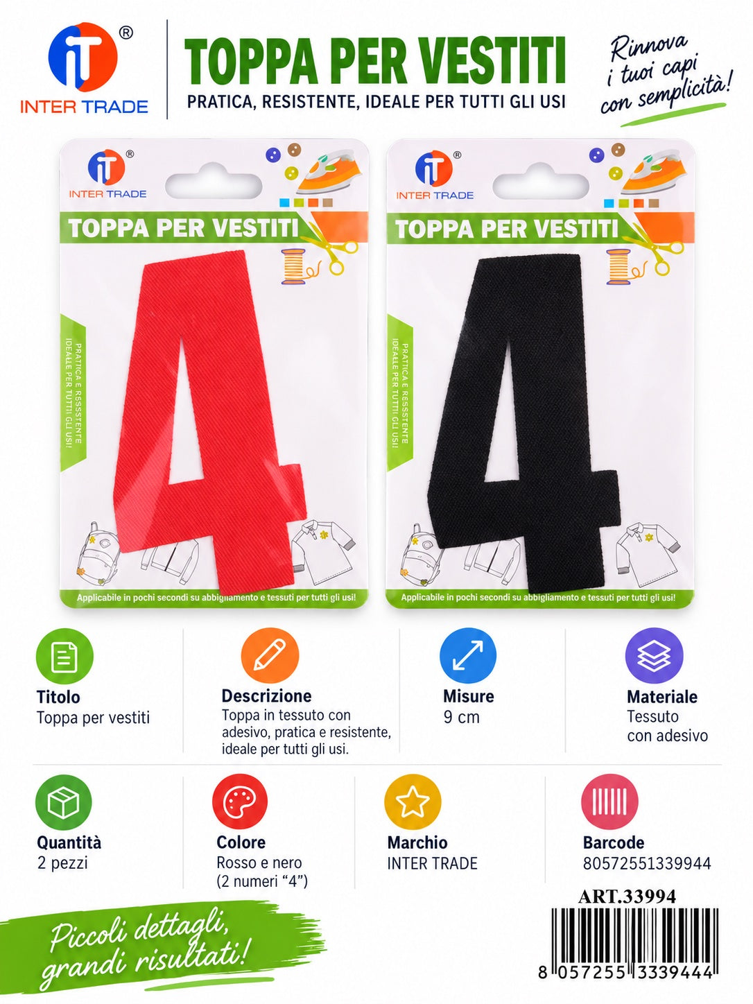 33994 Toppa Per Vestiti 4 Ct 1200