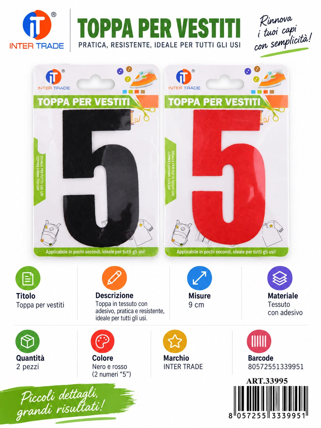 33995 Toppa Per Vestiti 5 Ct 1200