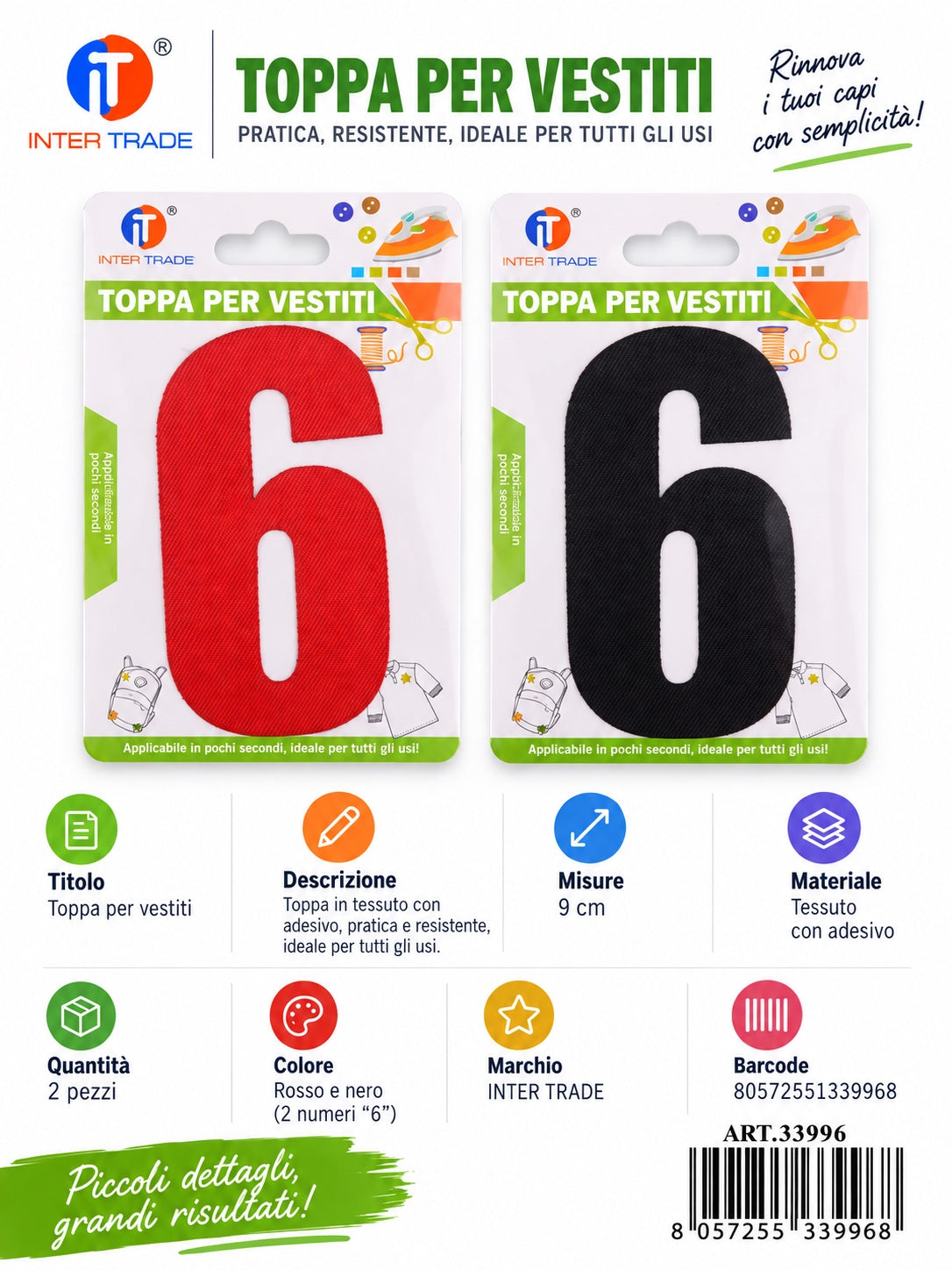 33996 Toppa Per Vestiti 6 Ct 1200