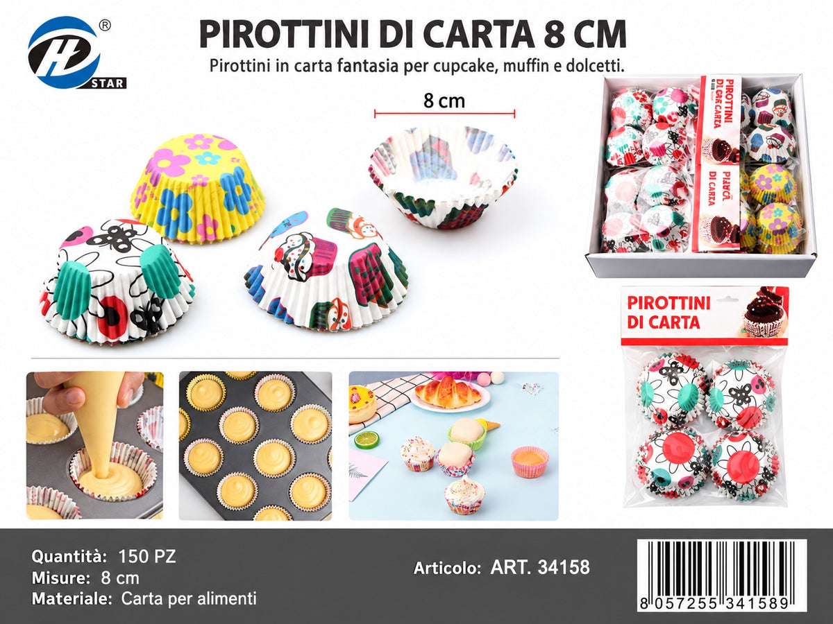 34158 Pirottini Di Carta Colorati 8Cm 150Pz Ct 144