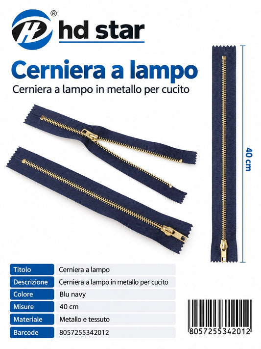 34201 Cerniera A Lampo 40Cm Ct 240