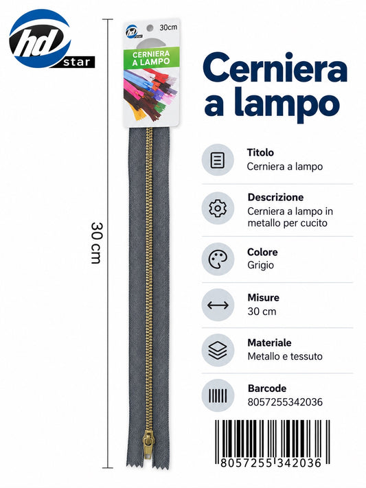 34203 Cerniera A Lampo 20Cm Ct 360