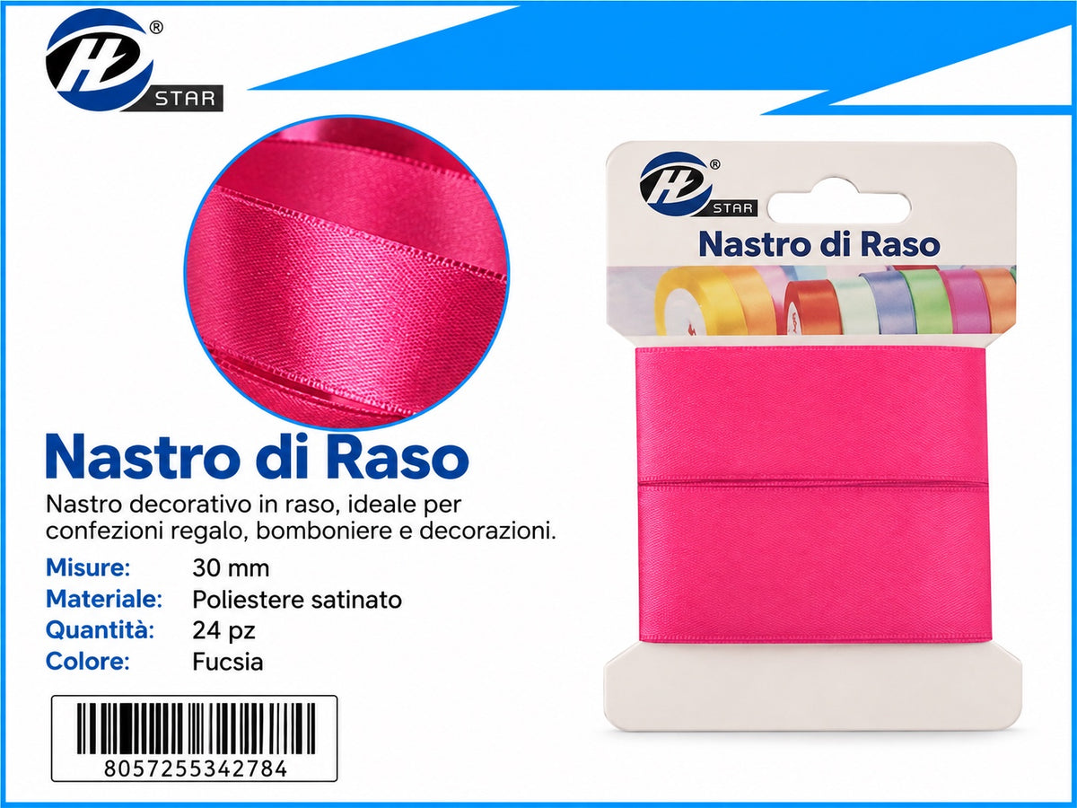 Z34278 Bb Nastro Di Raso 30Mm*2M Fucxia