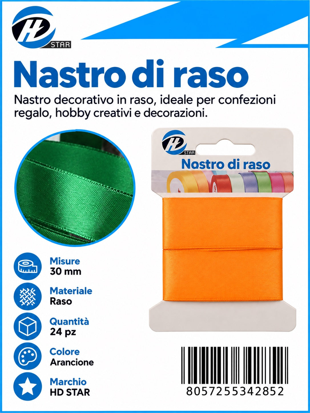 Z34285 Bb Nastro Di Raso 30Mm*2M Arancione