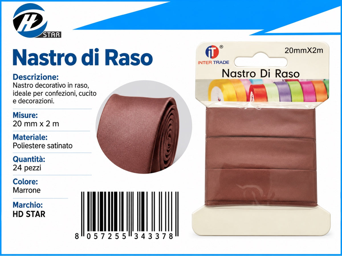 Z34337 Bg Nastro Di Raso 20Mm*2M Marrone