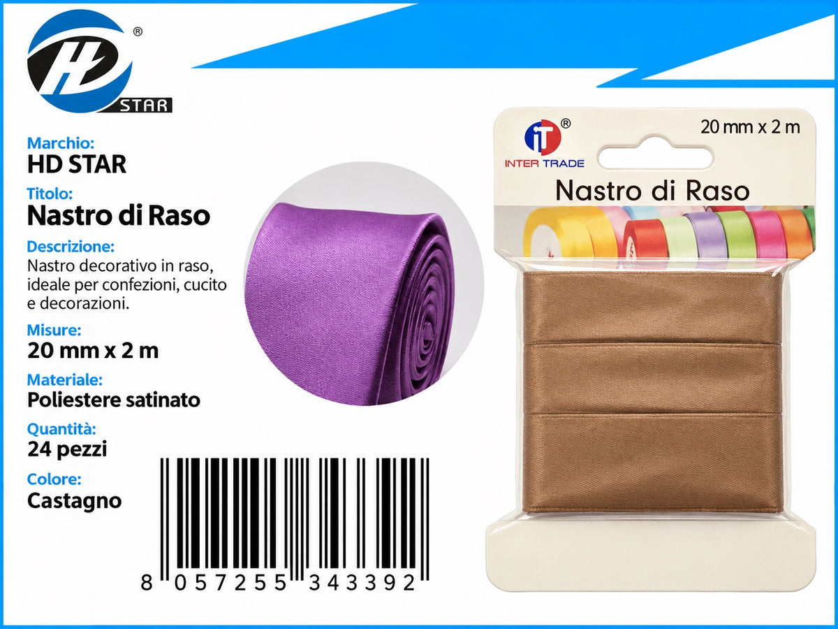 Z34339 Bg Nastro Di Raso 20Mm*2M Castagno
