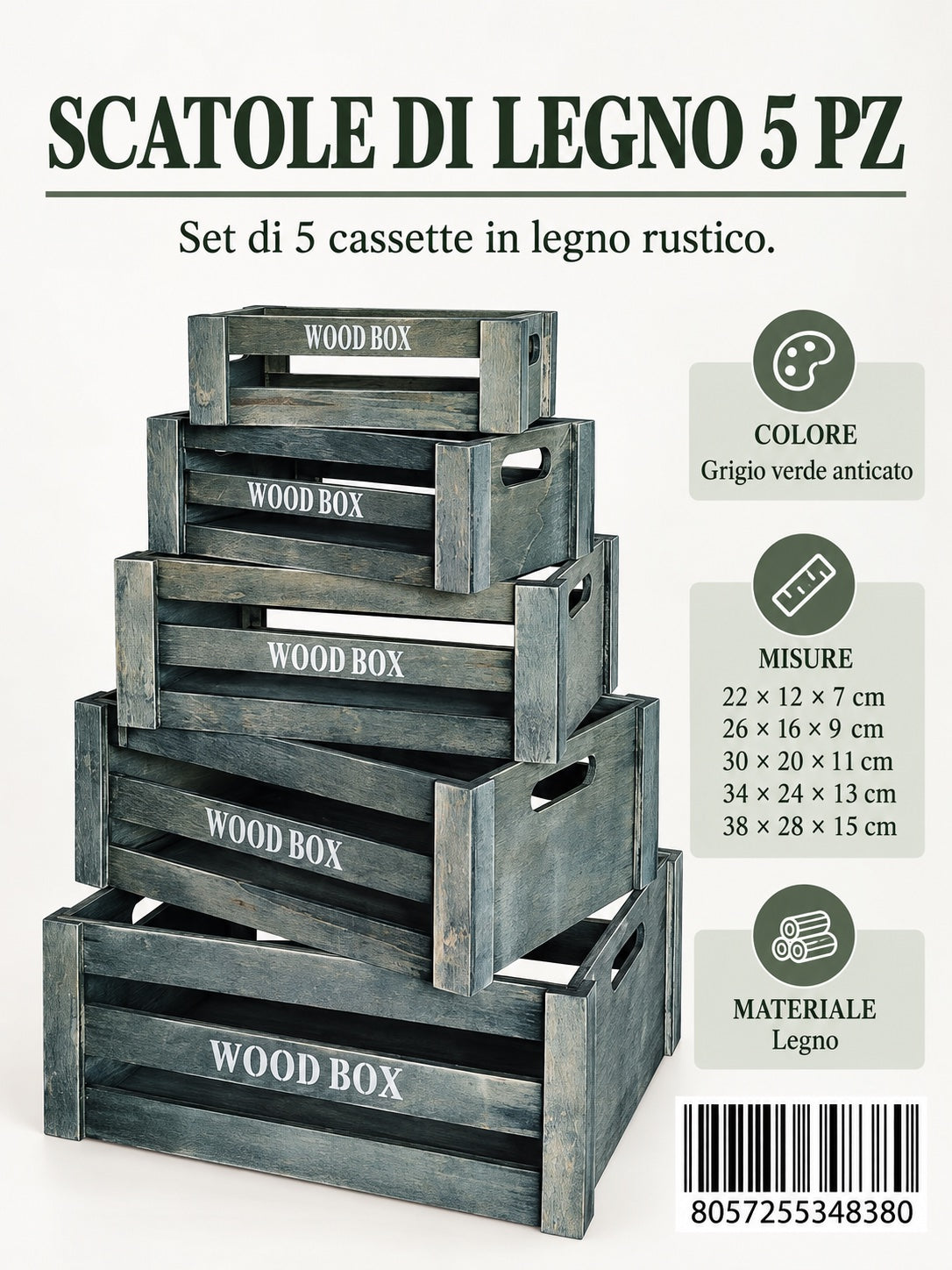 34838 Set Ceste 5Pz Ct8