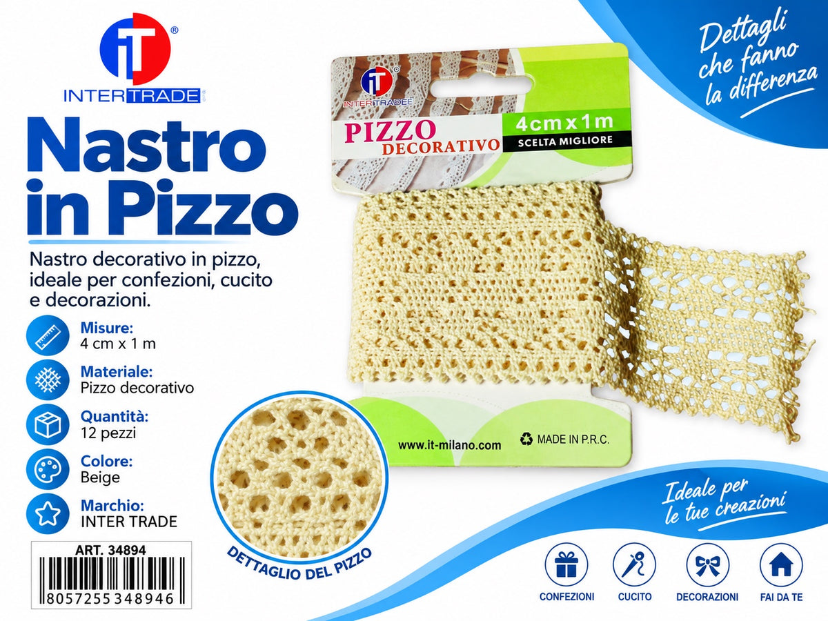 34894 Pizzo Decorativo 4Cm*1M