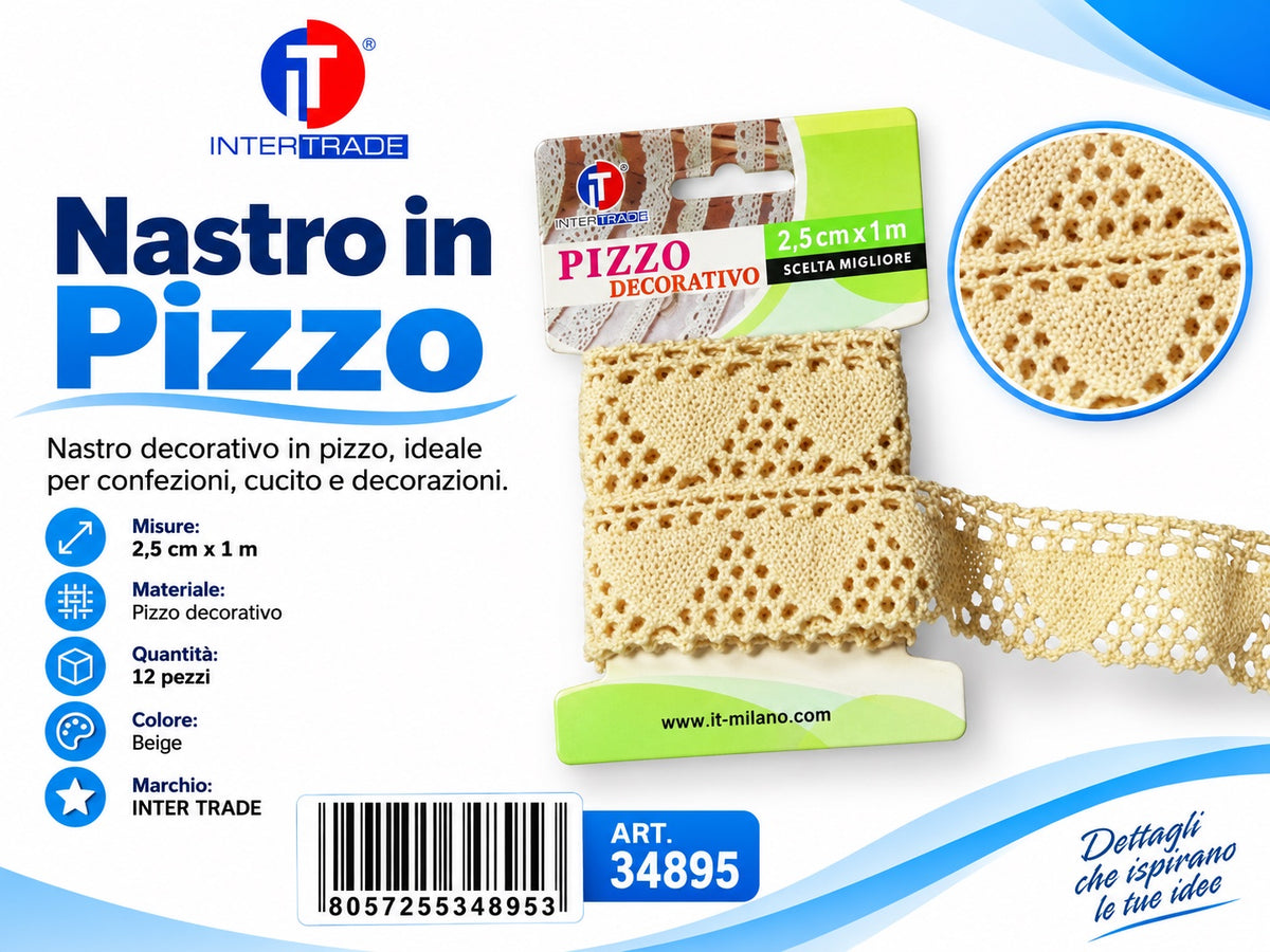 34895 Pizzo Decorativo 2.5Cm*1M