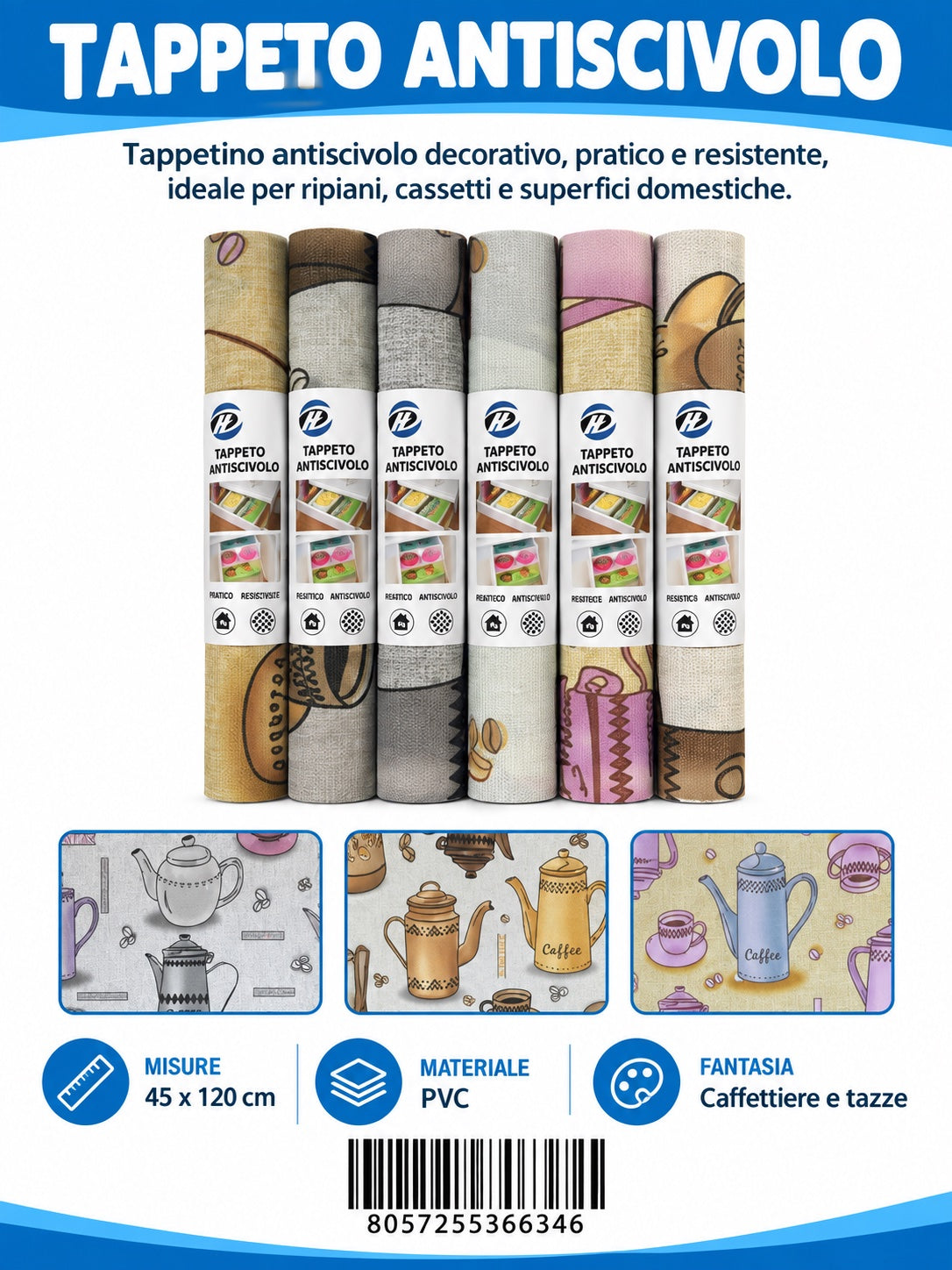 36634 Rotolo Tappetino Antiscivolo 45*120Cm Ct 120