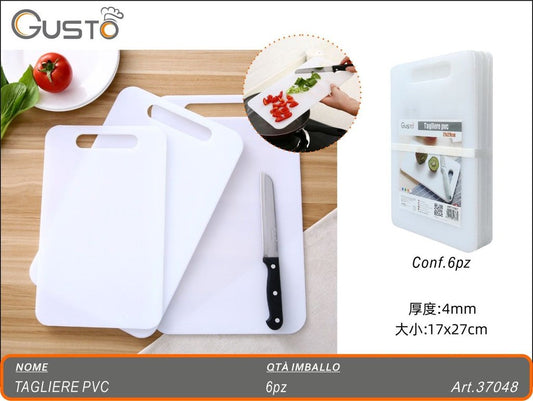 11863→37048 Tagliere Pvc Bianco 17X27Cm Ct 5