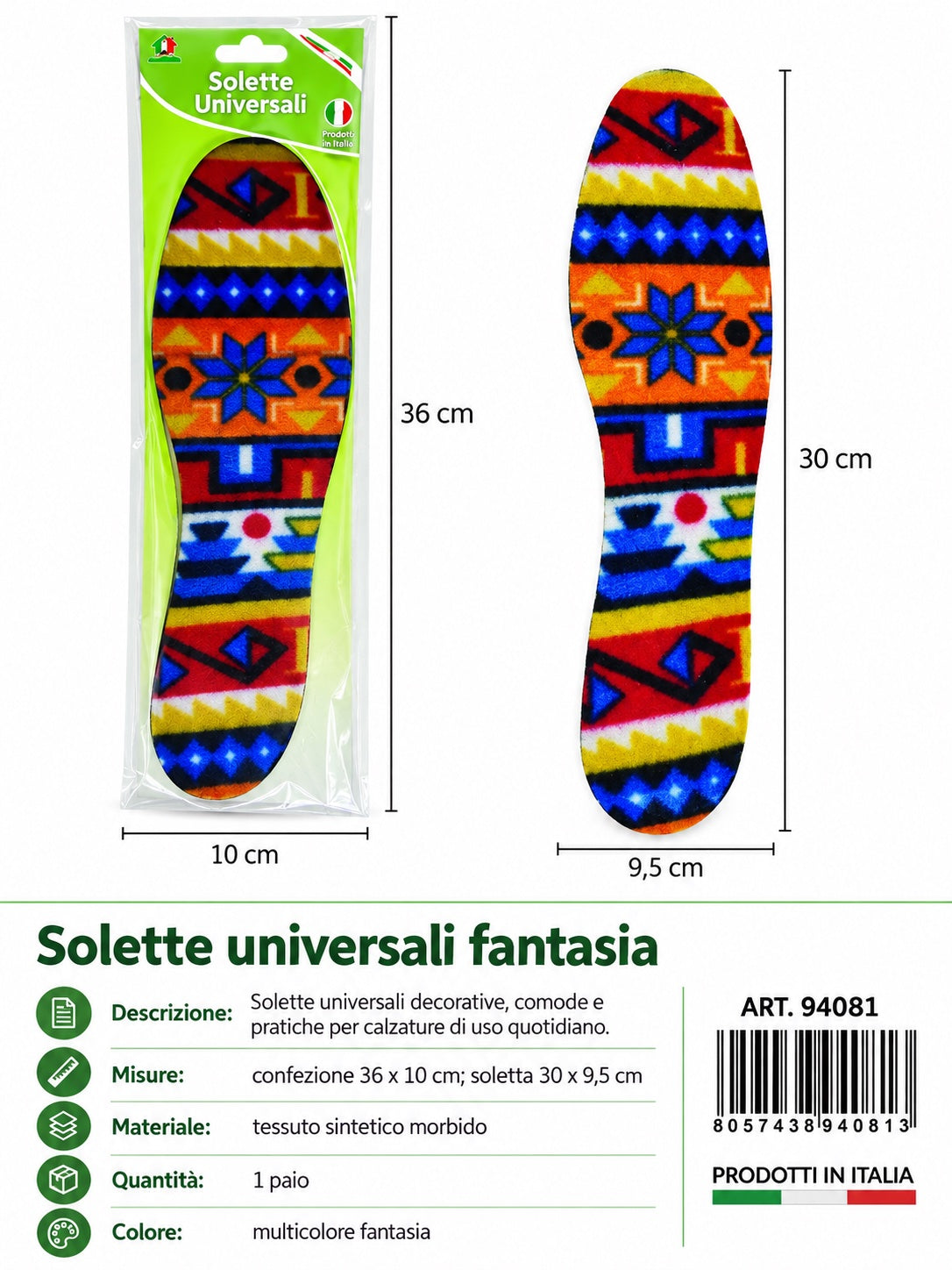 94081 Soletta Scarpe Pile Stampato 142