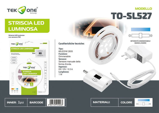 Striscia Led Luminosa Con Sensore Di Movimento 1 Mt