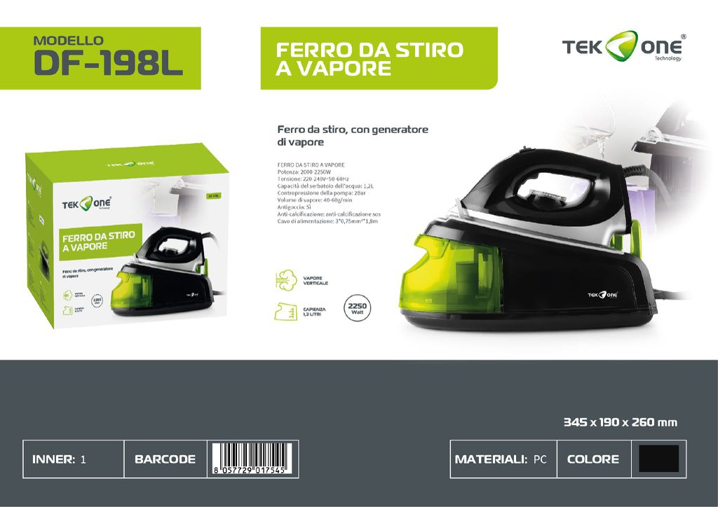 Ferro Da Stiro Con Generatore Di Vapore 2250W