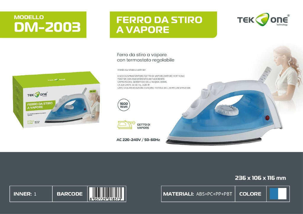 Ferro Da Stiro A Vapore 1600W