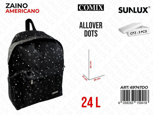 ZAINO AMERIC. COMIX ALLOVER DOTS 30*40*17CM /PZ DA 3**