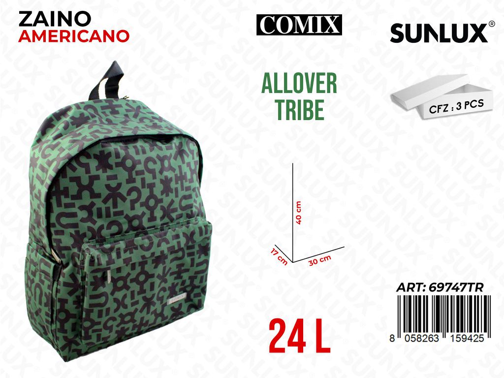 ZAINO AMERIC. COMIX ALLOVER TRIBE 30*40*17CM /PZ DA 3**