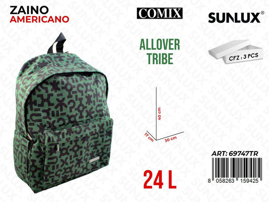 ZAINO AMERIC. COMIX ALLOVER TRIBE 30*40*17CM /PZ DA 3**