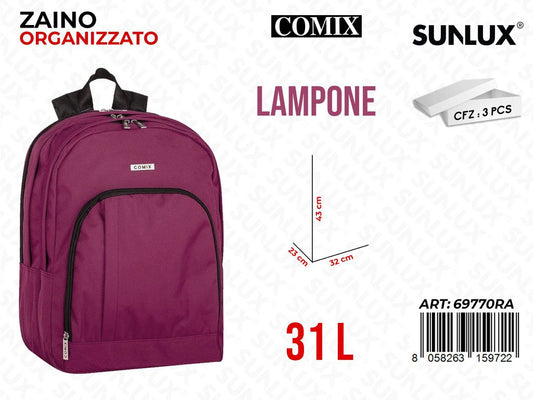 ZAINO ORGAN. COMIX LAMPONE 32*43*23CM /PZ DA 3**