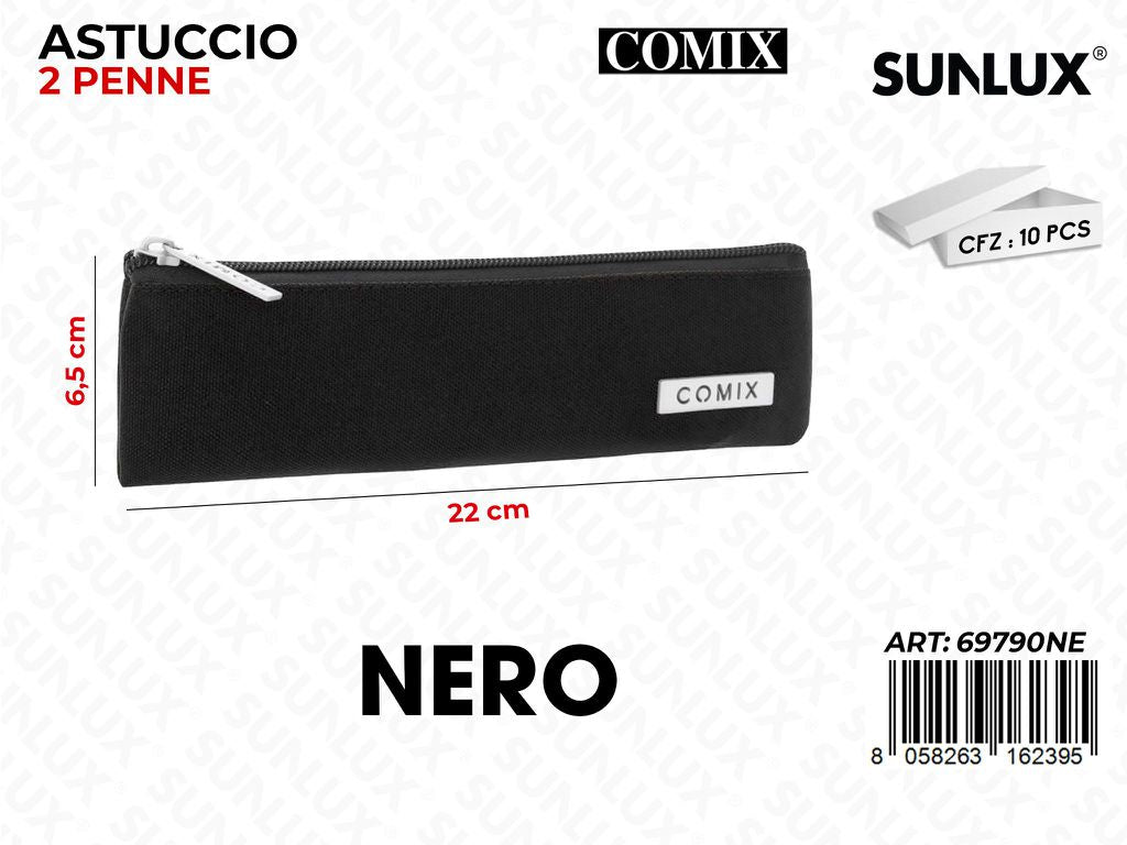 ASTUCCIO COMIX 2PENNE NERO 22*6.5CM /PZ DA 10**