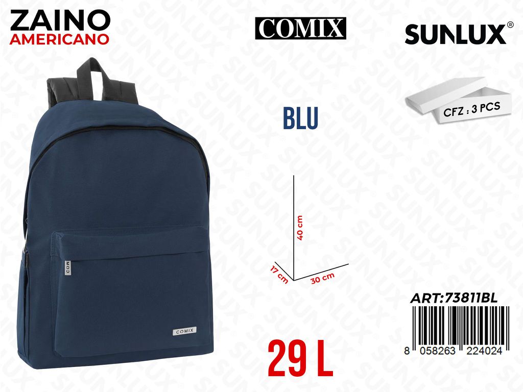 ZAINO AMERIC. BLU COMIX 30*40*17CM
