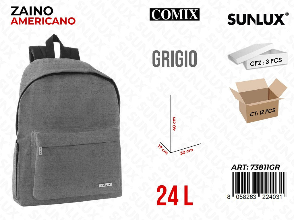 ZAINO AMERIC. GRIGIO COMIX 30*40*17CM