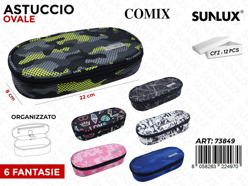ASTUCCIO OVALE COMIX ALLOVER. ASS. 22*8CM