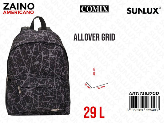 ZAINO AMERIC. COMIX ALLOVER GRID 30*40*17CM