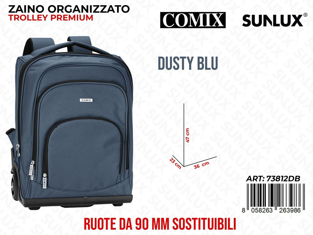 COMIX ZAINO TROLLEY PREMIUM DUSTY BLU 36*47*23CM