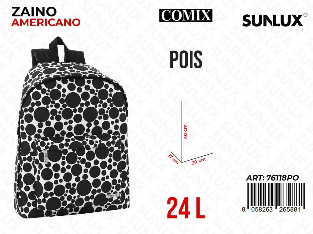 COMIX ZAINO AMERICANO ALLOVER POIS 30*40*17CM