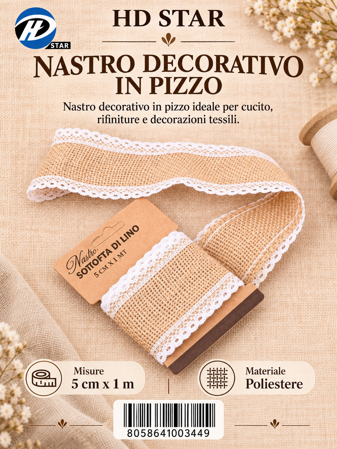 L00344 Nastro Lino