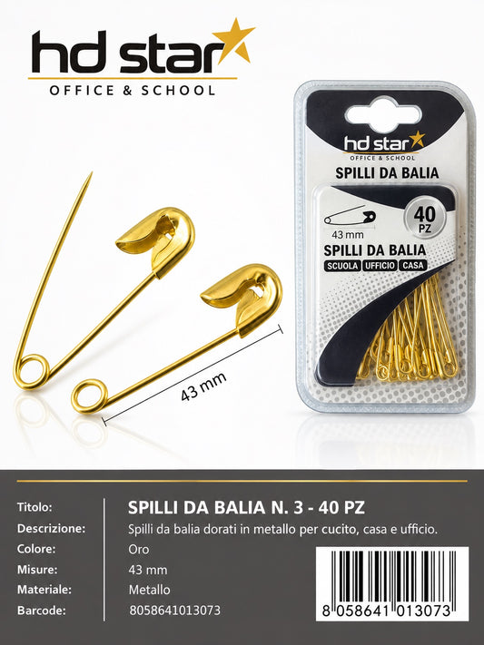 01307 Spilli Da Balia N.3 40Pz Ct 240