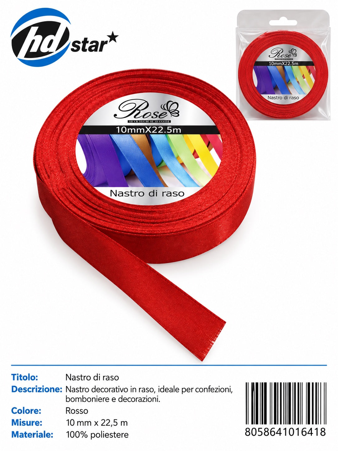 01641 Nastro Di Raso 10Mm*22.5M 10Mm*22.5M 26#