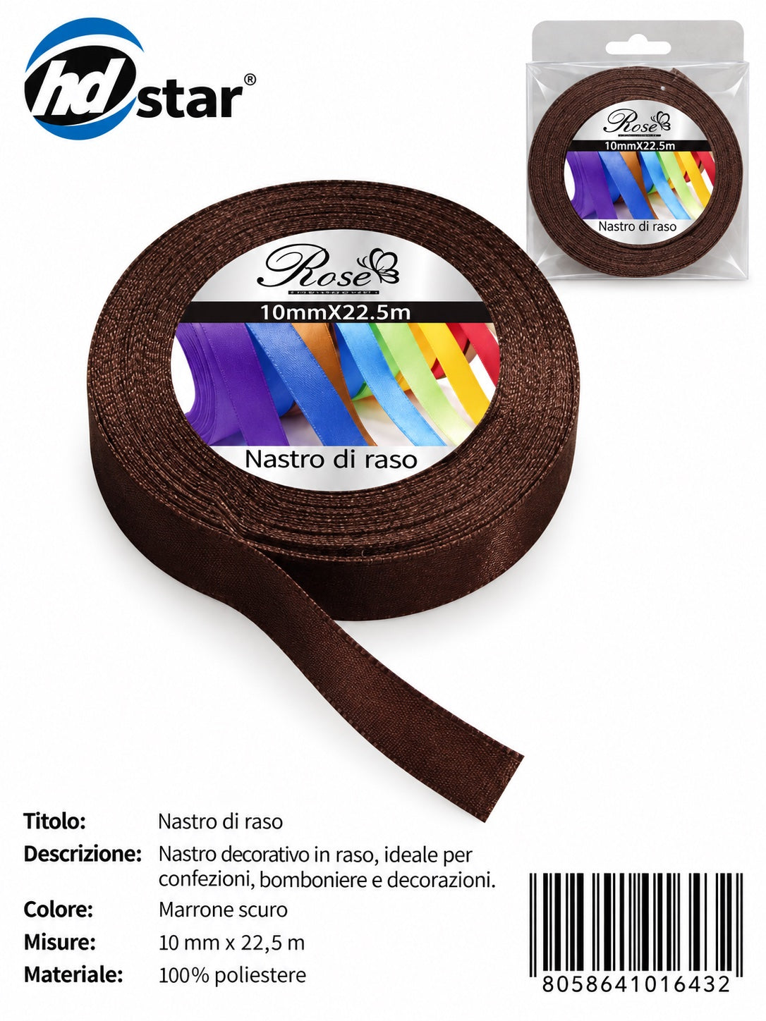 01643 Nastro Di Raso 10Mm*22.5M 10Mm*22.5M 32#