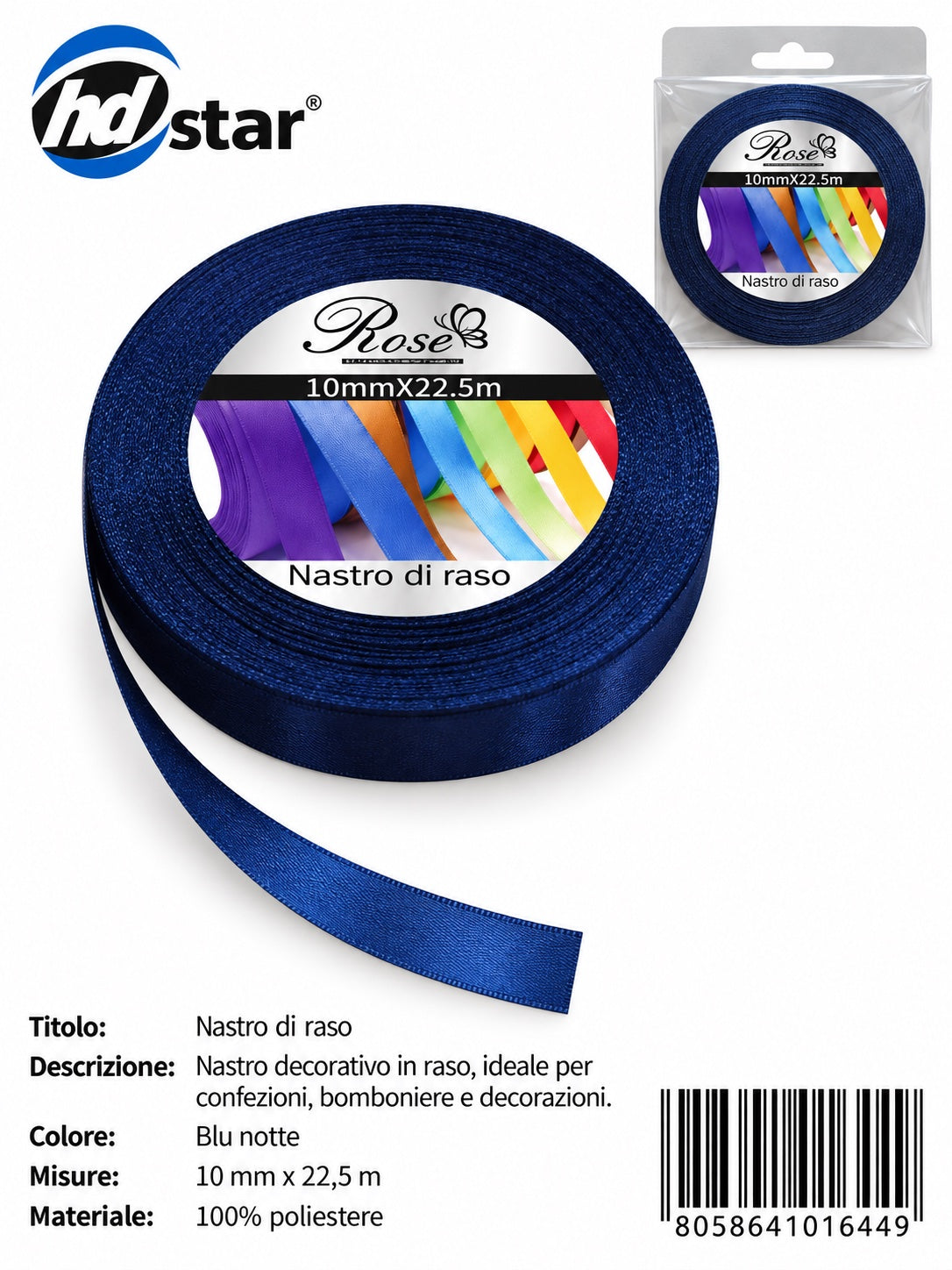 01644 Nastro Di Raso 10Mm*22.5M 10Mm*22.5M 38#
