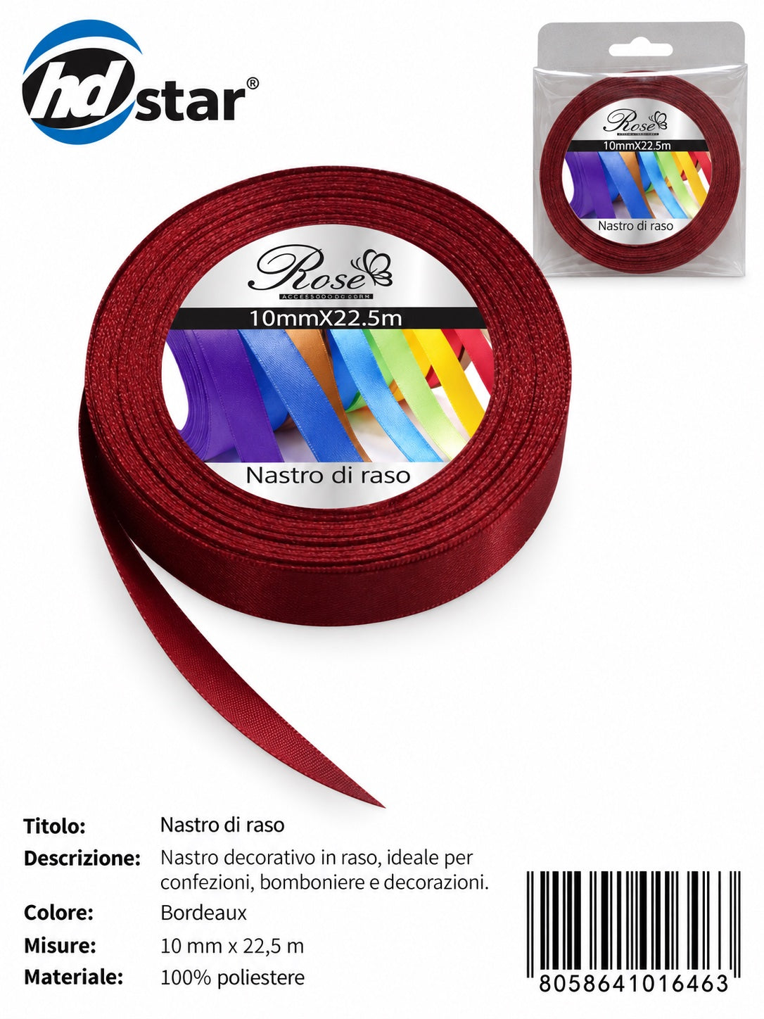01646 Nastro Di Raso 10Mm*22.5M 10Mm*22.5M 48#