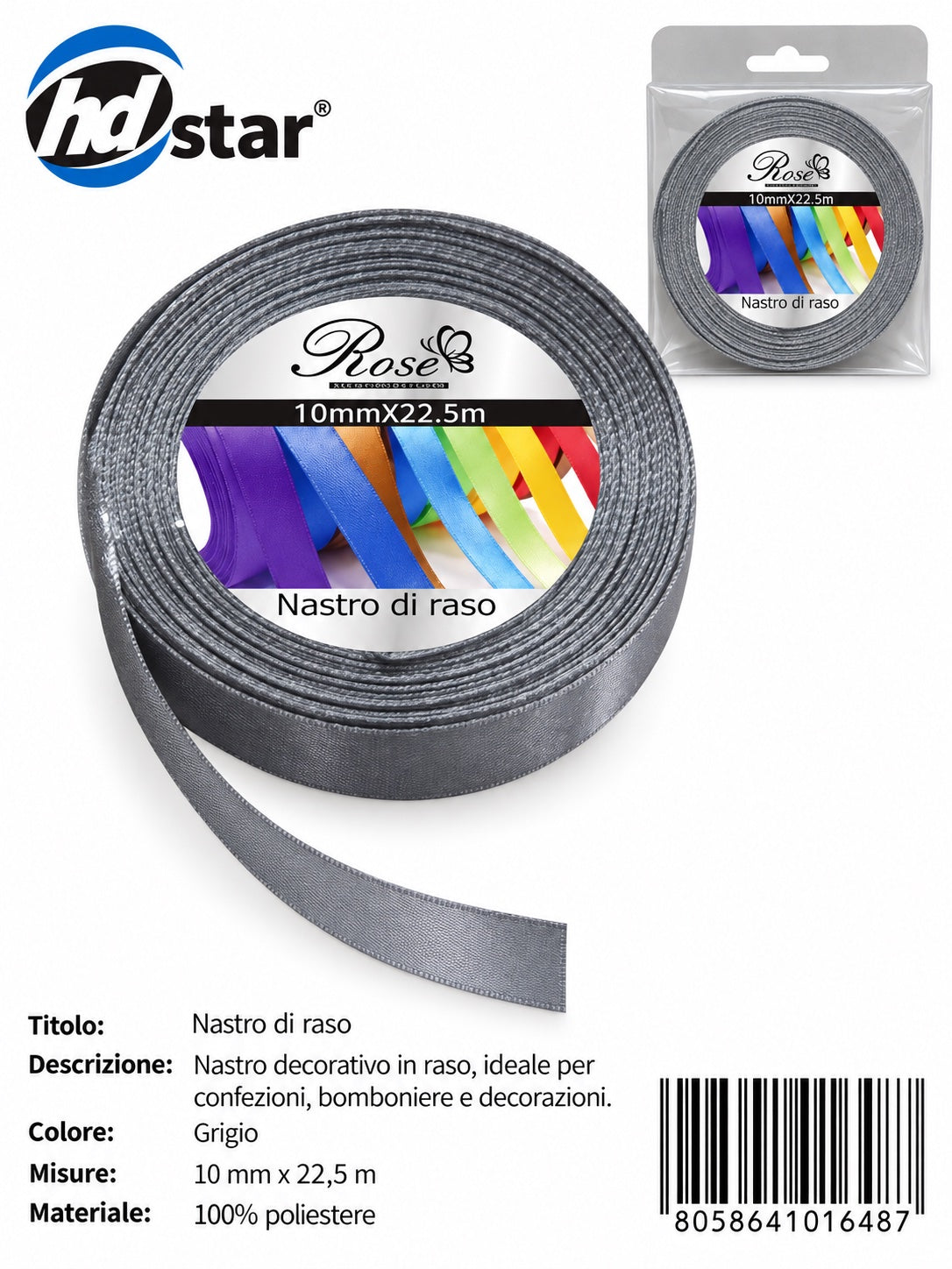 01648 Nastro Di Raso 10Mm*22.5M 10Mm*22.5M 59#